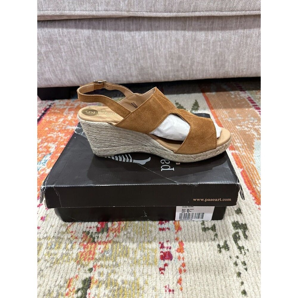 Paseart Women’s Camel Suede Espadrilles Size 9 & 9.5